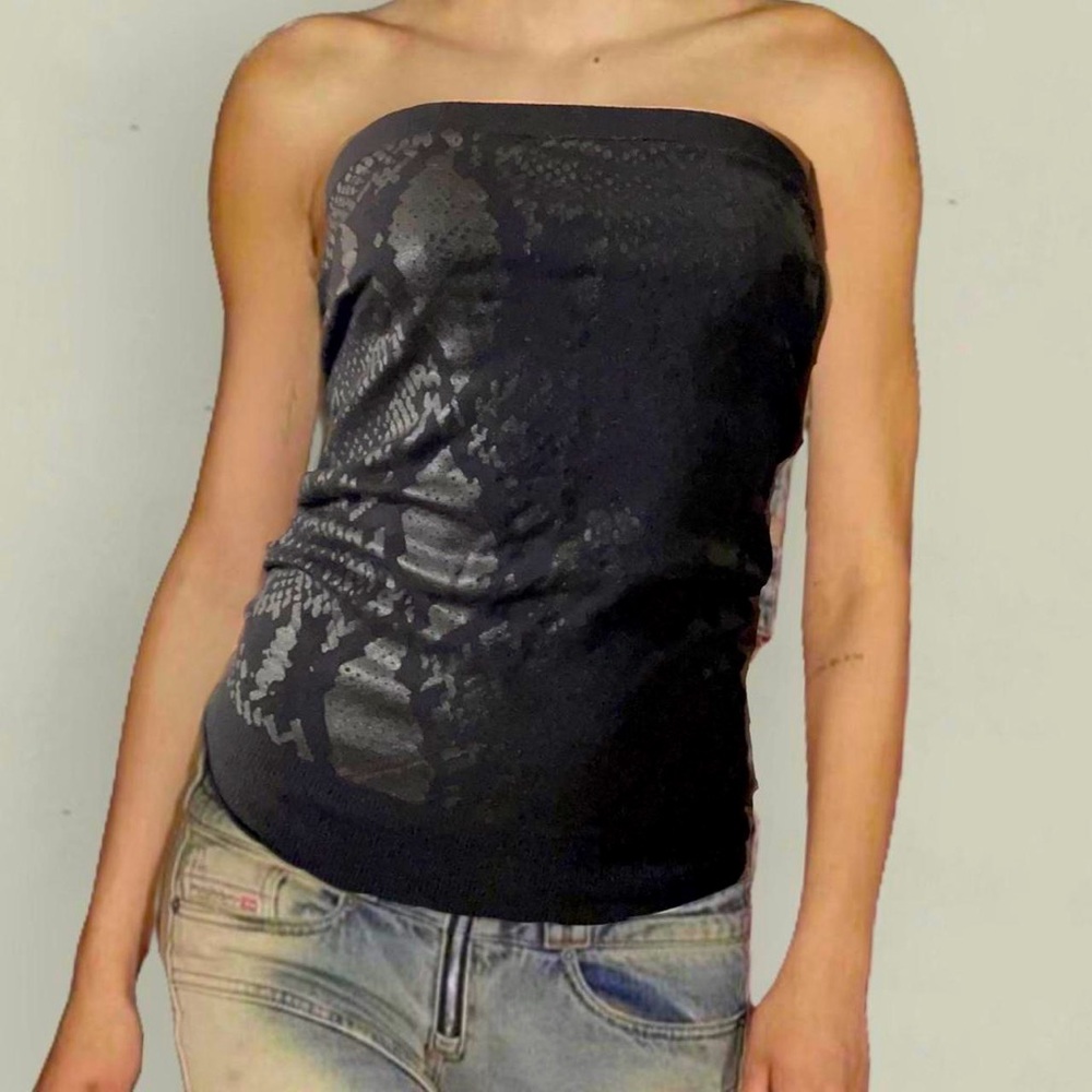Y2K Snakeskin Tube Top